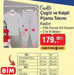 CASİLLİ ÇİZGİLİ VE KALPLİ PİJAMA TAKIMI KADIN CASİLLİ ÇİZGİLİ VE KALPLİ PİJAMA TAKIMI KADIN